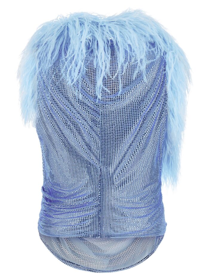 GIUSEPPE DI MORABITO Mesh And Feather Top