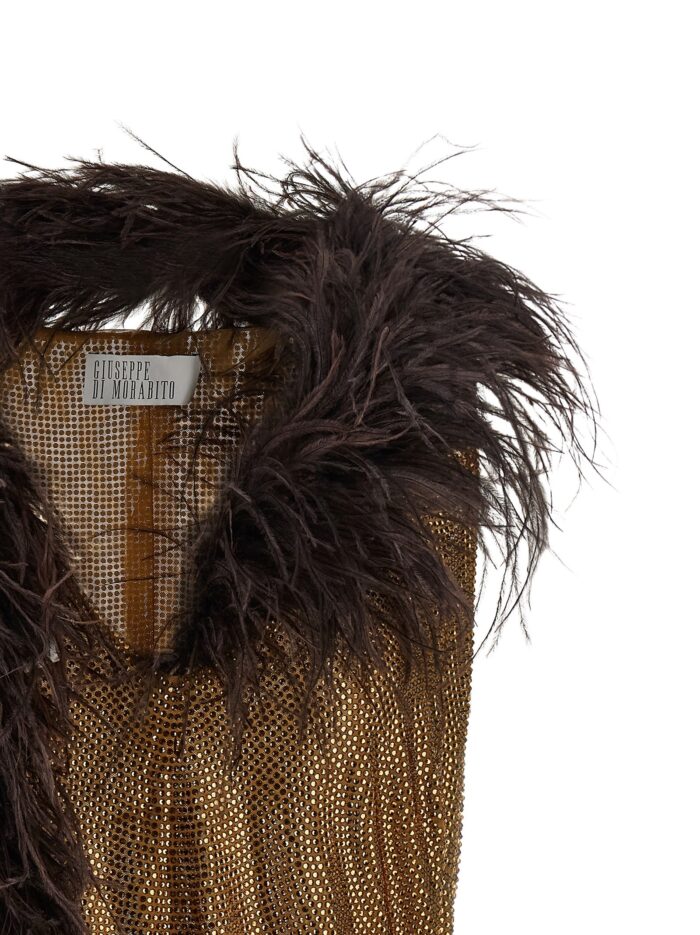 GIUSEPPE DI MORABITO Mesh And Feather Top
