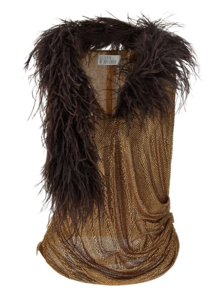 GIUSEPPE DI MORABITO Mesh And Feather Top