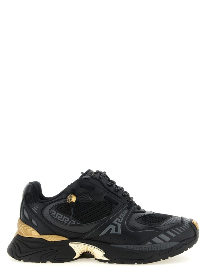 versace mesh and leather sneakers Versace Mesh And Leather Sneakers