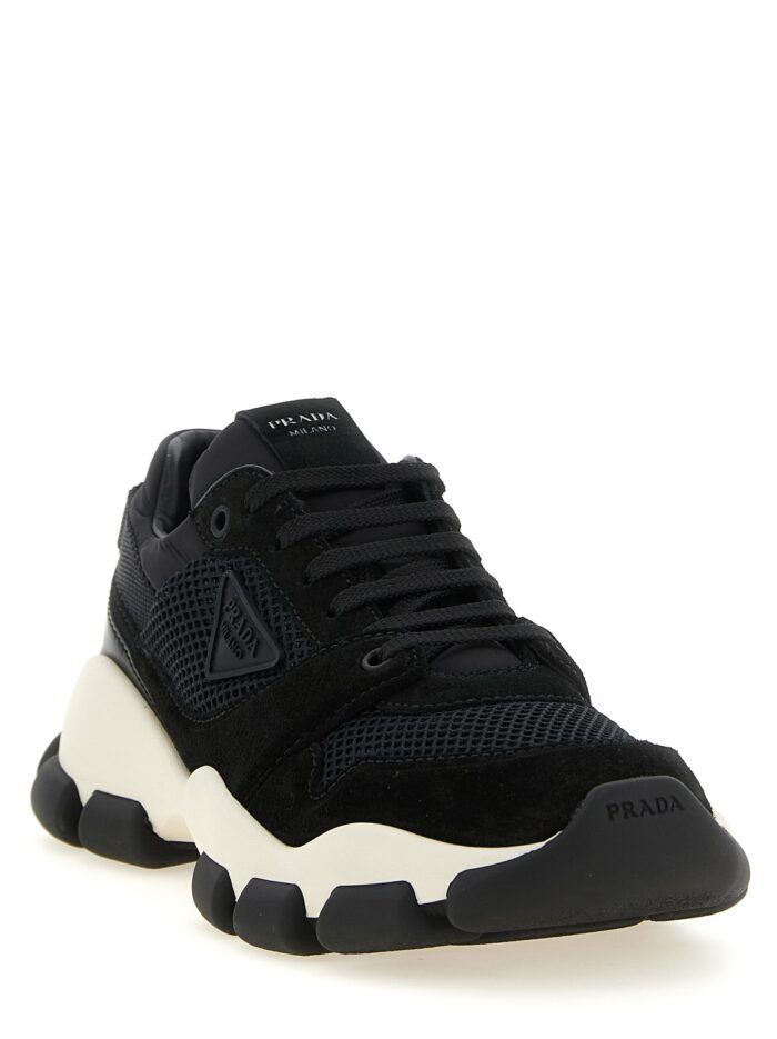 PRADA Mesh And Suede Sneakers