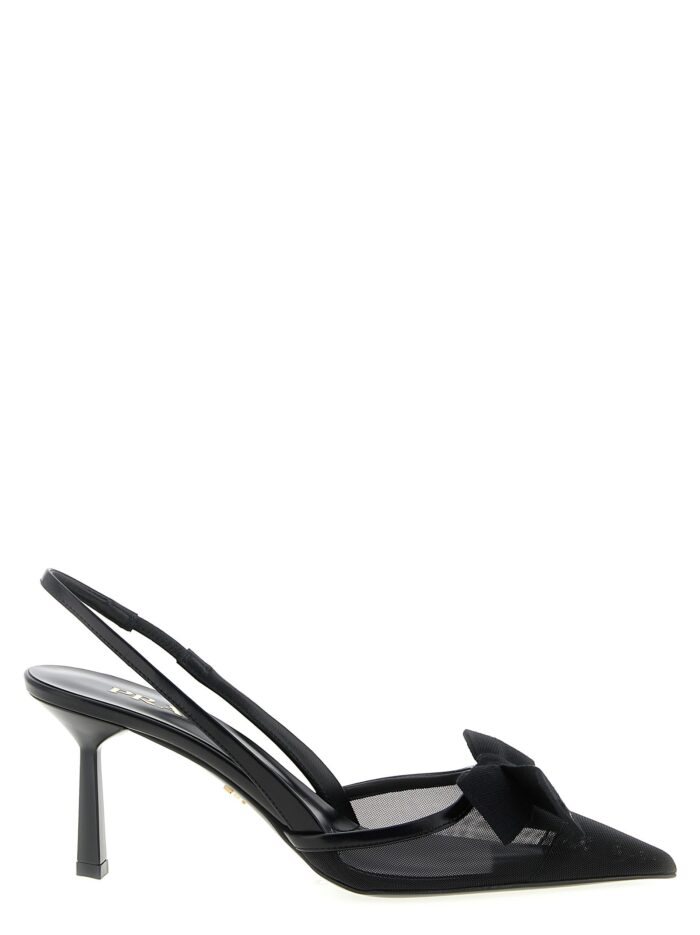 prada mesh slingback with bow PRADA Mesh Slingback With Bow