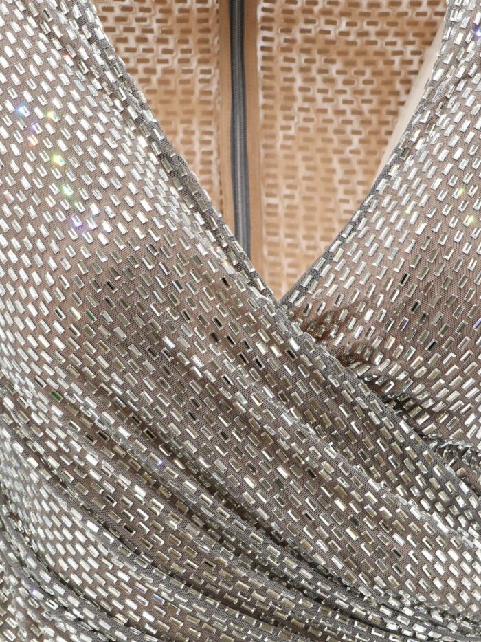 SELF PORTRAIT Mesh Top With All-over Rhinestones