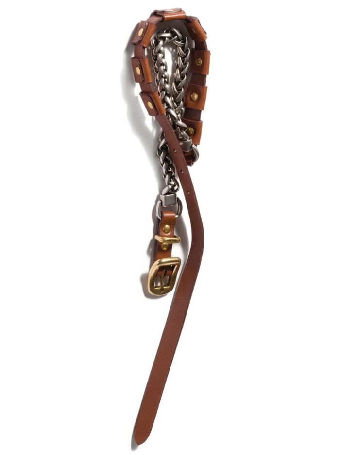 Miu Miu Metal And Leather Necklace