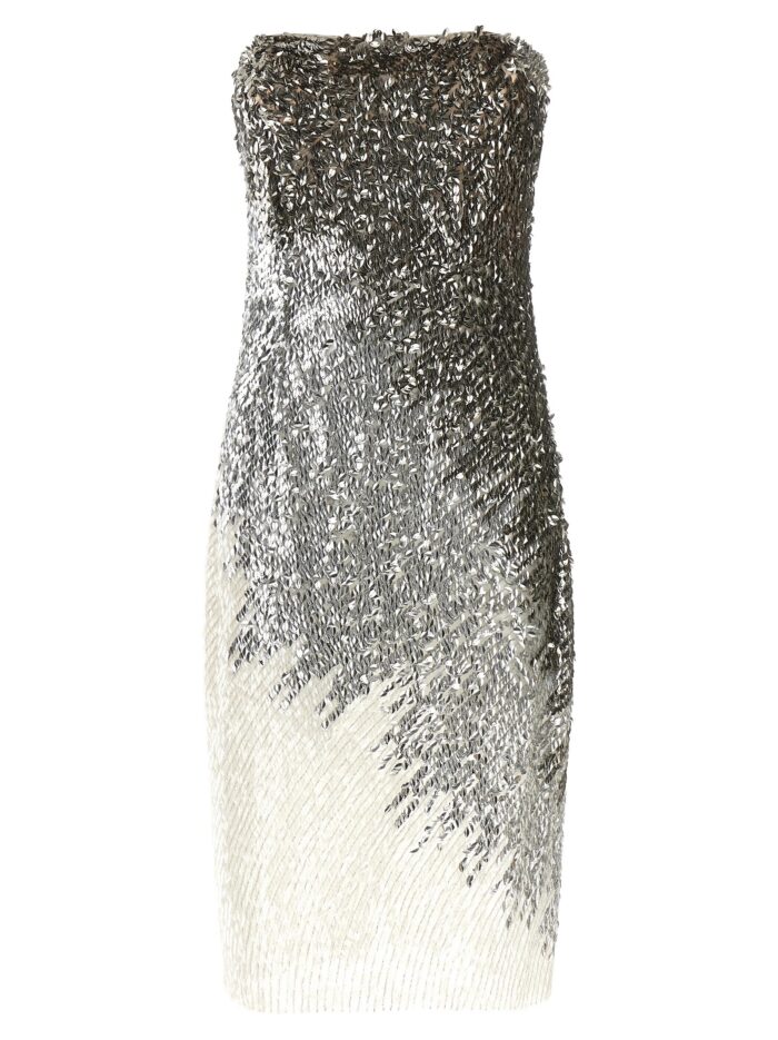 elisabetta franchi metallic tulle dress Elisabetta Franchi Metallic Tulle Dress