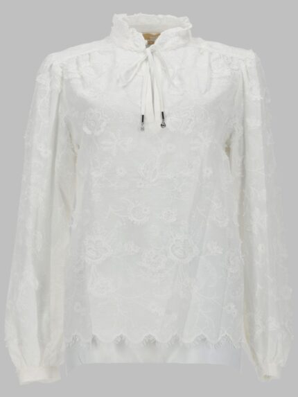 MICHAEL BY MICHAEL KORS CAMICETTA IN VOILE CON RICAMI FLOREALI