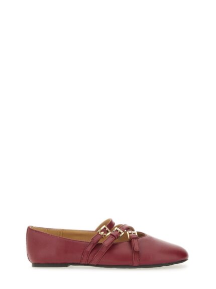 MICHAEL BY MICHAEL KORS "INDY FLEX" LEATHER BALLERINA