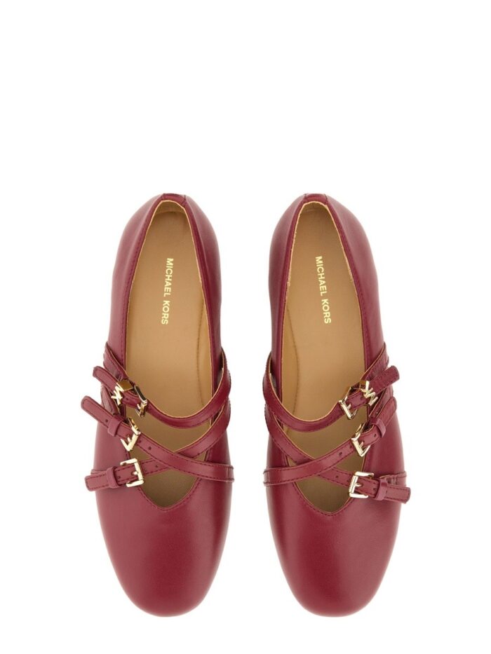 MICHAEL BY MICHAEL KORS "INDY FLEX" LEATHER BALLERINA