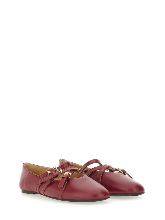 MICHAEL BY MICHAEL KORS "INDY FLEX" LEATHER BALLERINA