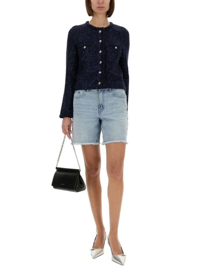 MICHAEL BY MICHAEL KORS METALLIC KNIT JACKET
