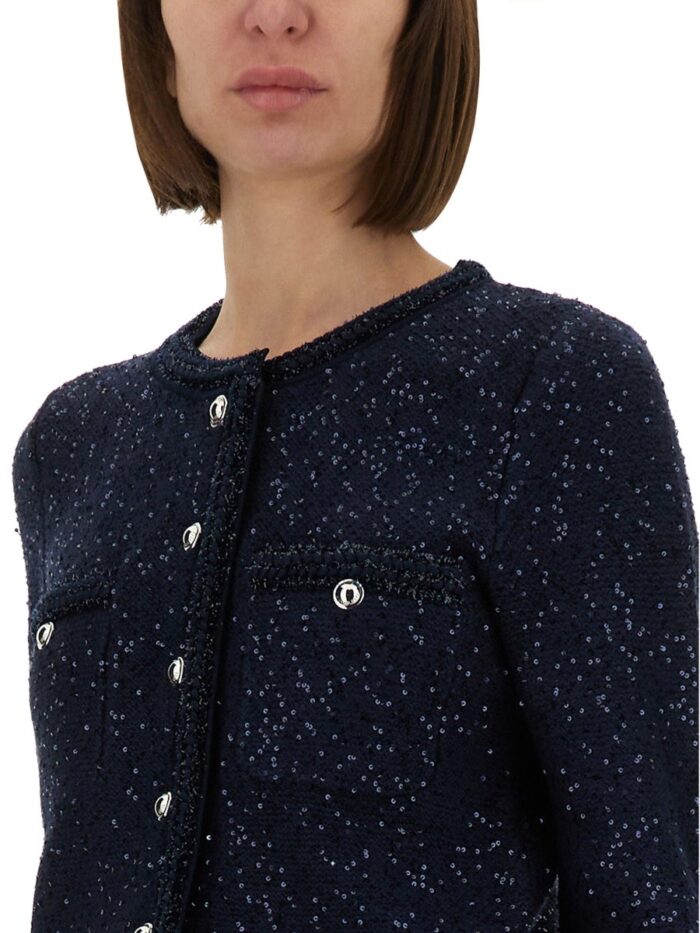 MICHAEL BY MICHAEL KORS METALLIC KNIT JACKET
