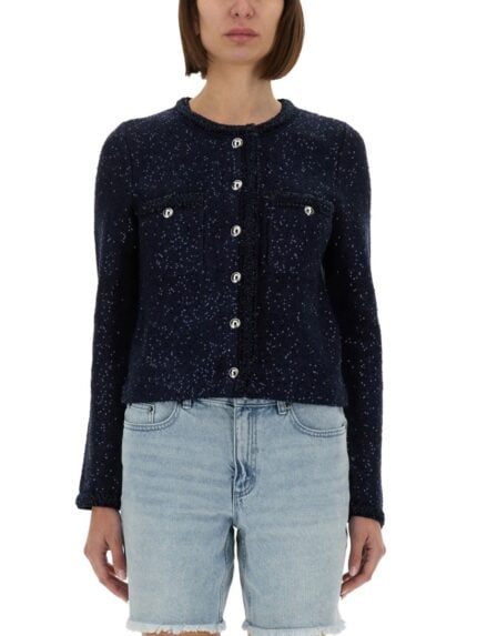 MICHAEL BY MICHAEL KORS METALLIC KNIT JACKET