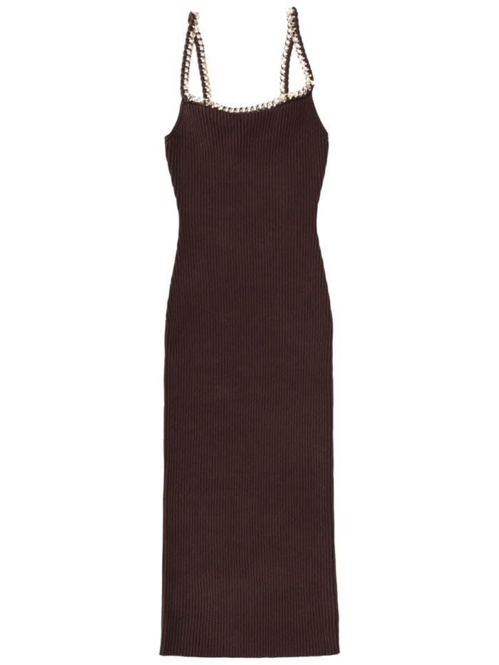 michael by michael kors midi dress with chain MICHAEL BY MICHAEL KORS MIDI DRESS WITH CHAIN
