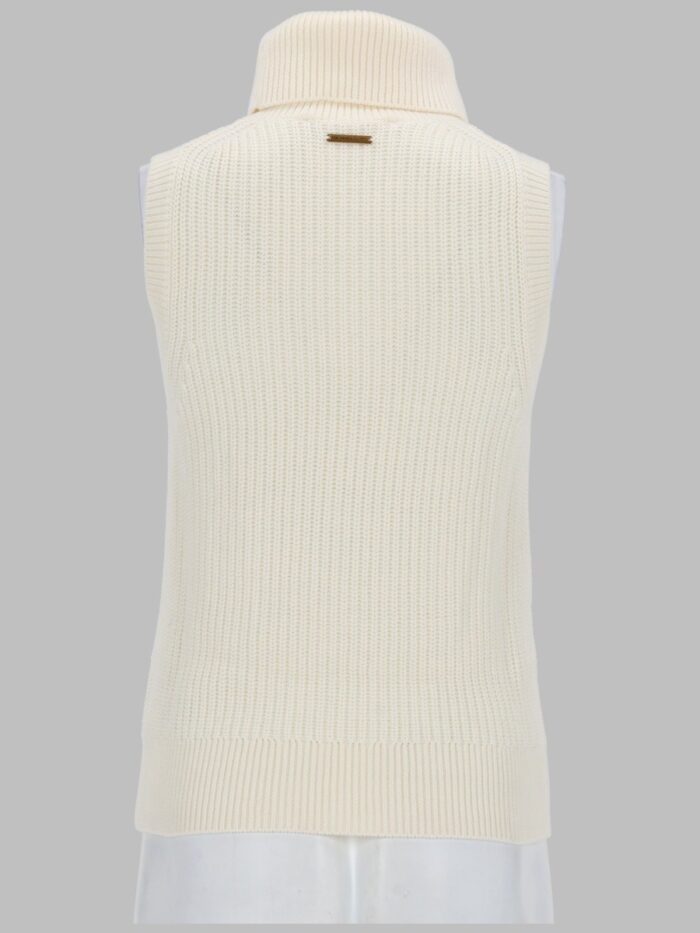 MICHAEL BY MICHAEL KORS TOP SMANICATO A COLLO ALTO IN MISTO LANA