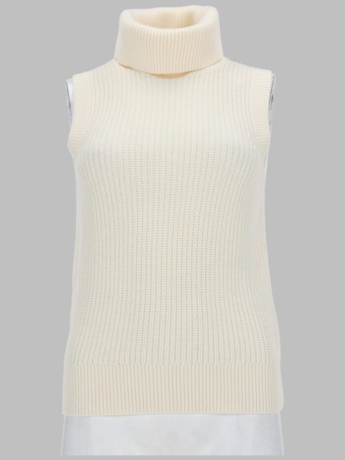 michael by michael kors top smanicato a collo alto in misto lana MICHAEL BY MICHAEL KORS TOP SMANICATO A COLLO ALTO IN MISTO LANA