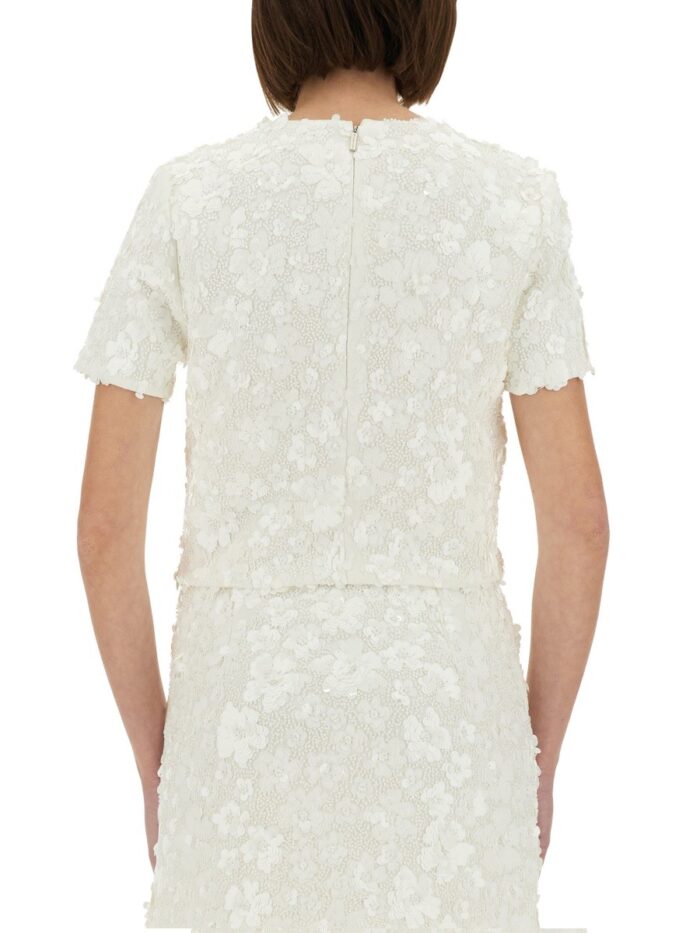 MICHAEL BY MICHAEL KORS TOP WITH FLORAL APPLIQUÉS