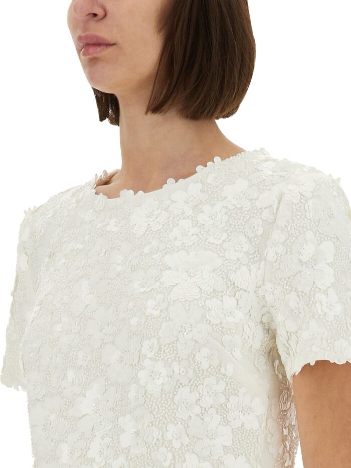 MICHAEL BY MICHAEL KORS TOP WITH FLORAL APPLIQUÉS