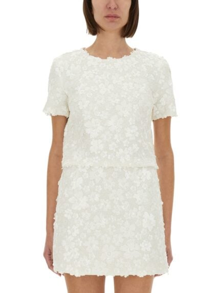 MICHAEL BY MICHAEL KORS TOP WITH FLORAL APPLIQUÉS