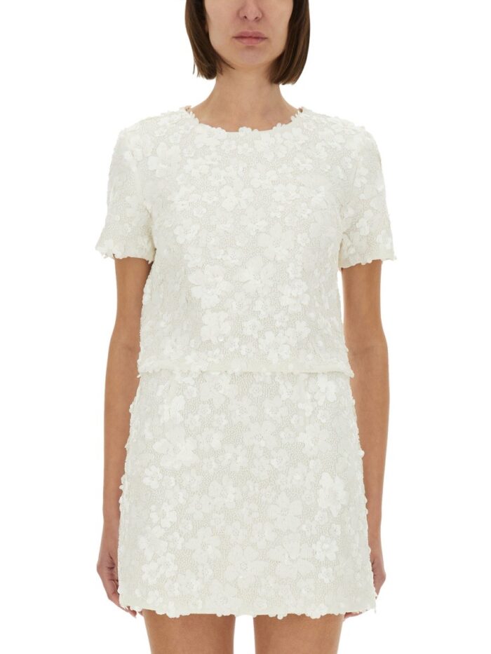 MICHAEL BY MICHAEL KORS TOP WITH FLORAL APPLIQUÉS