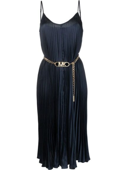 MICHAEL KORS Pleated Slip Midi Dress