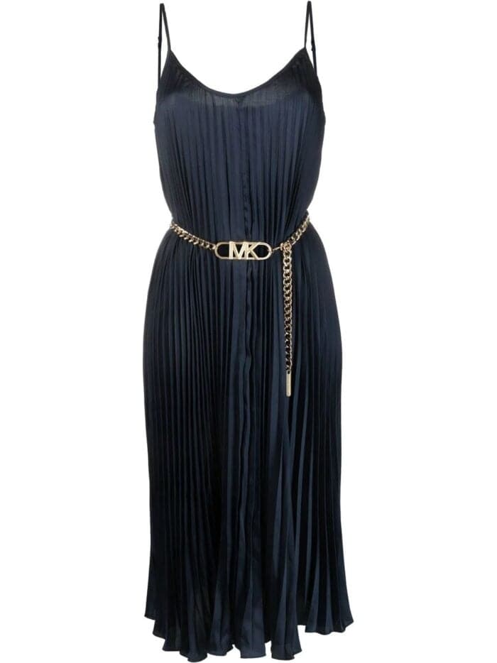 MICHAEL KORS Pleated Slip Midi Dress