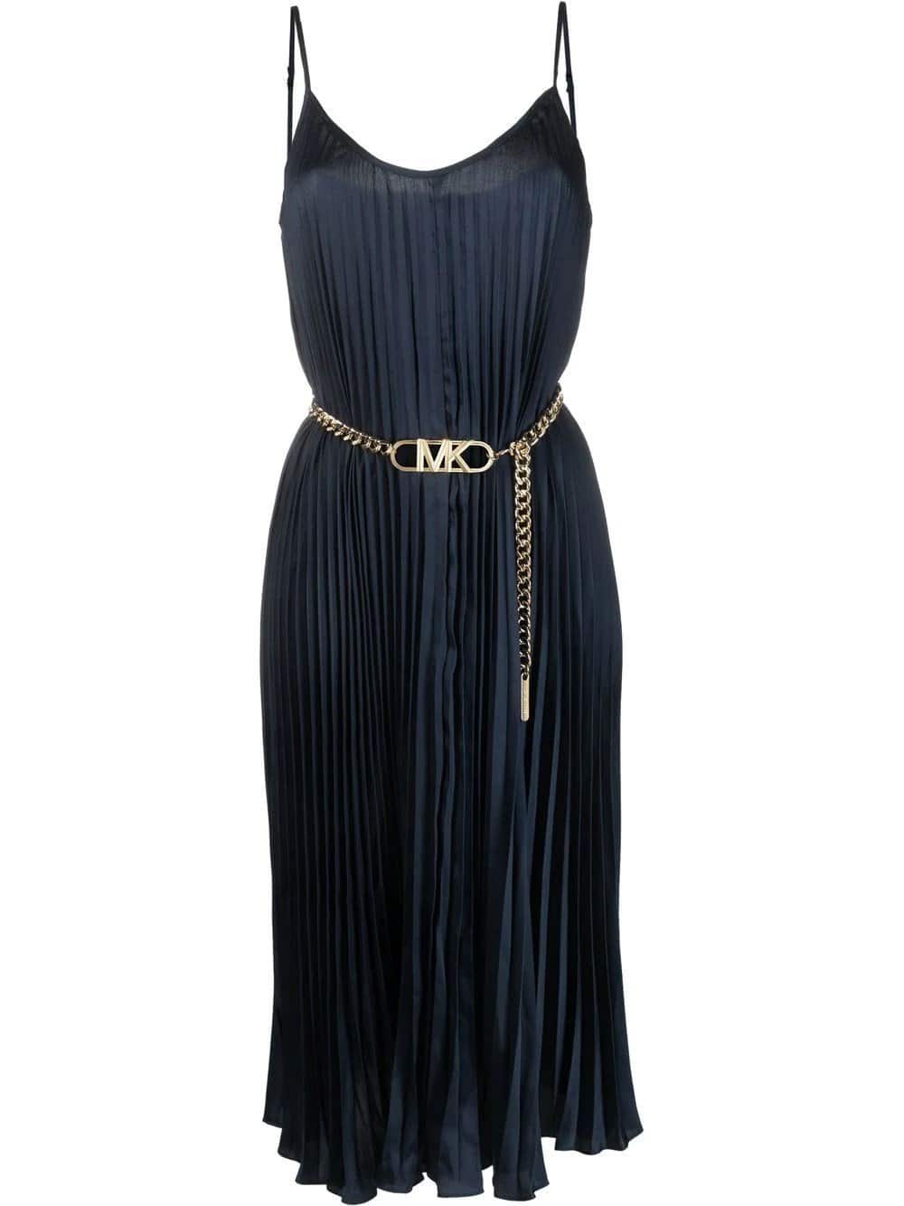 MICHAEL KORS Pleated Slip Midi Dress