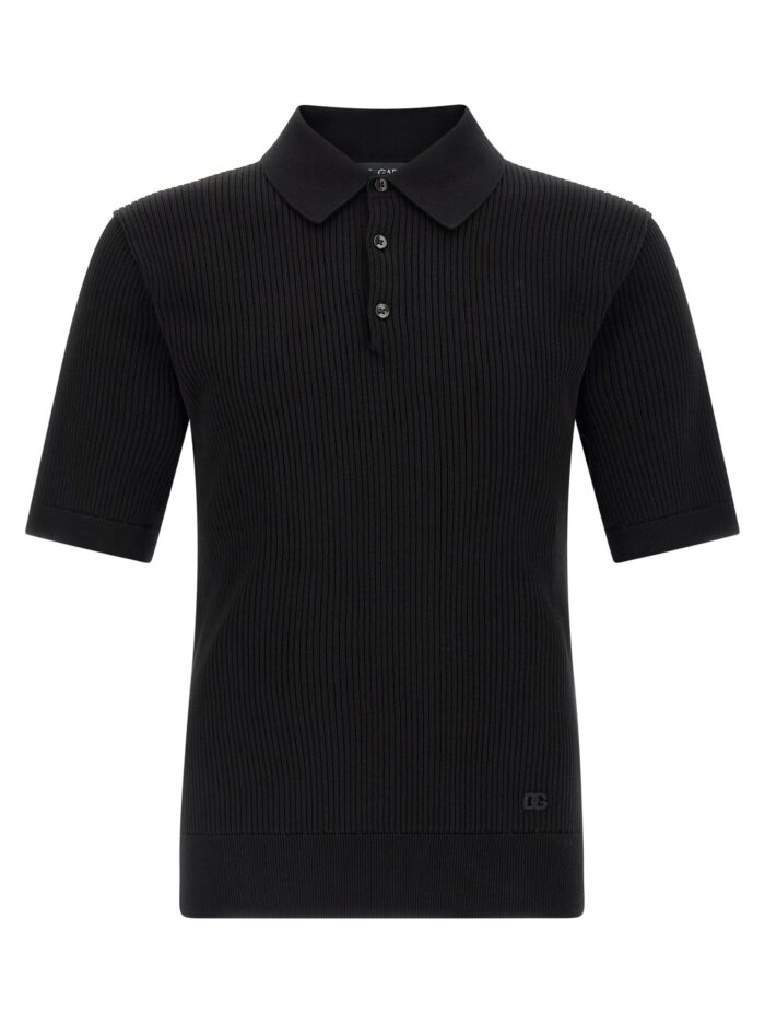 dolce & gabbana micro ribbed polo shirt Dolce & Gabbana Micro-ribbed Polo Shirt