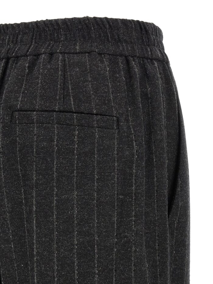Brunello Cucinelli Micro Sequin Pinstripe Pants