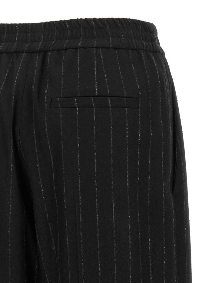 Brunello Cucinelli Micro Sequin Pinstripe Pants