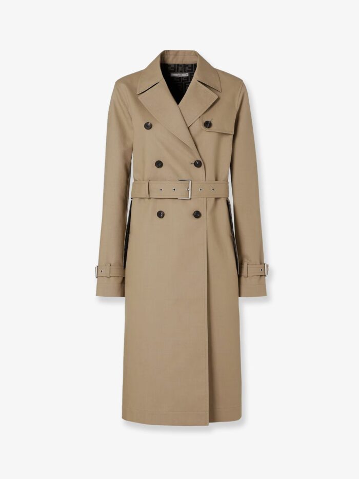 fendi midi trench coat in mackintosh fabric Fendi Midi Trench Coat In Mackintosh Fabric