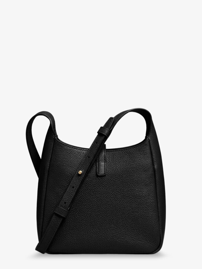 Tory Burch Miller Swing Shoulder Bag In Black Hammered Leather
