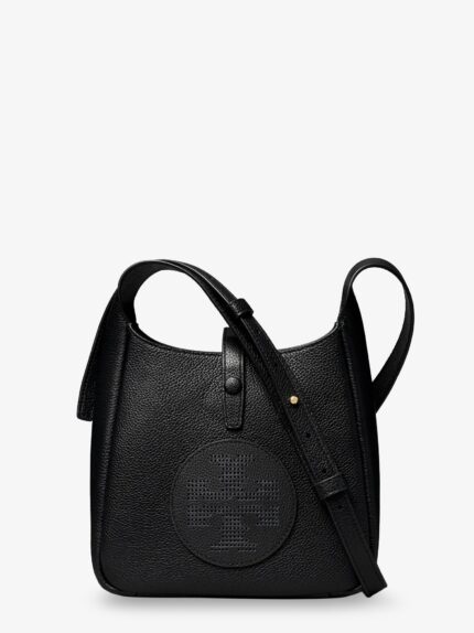 Tory Burch Miller Swing Shoulder Bag In Black Hammered Leather
