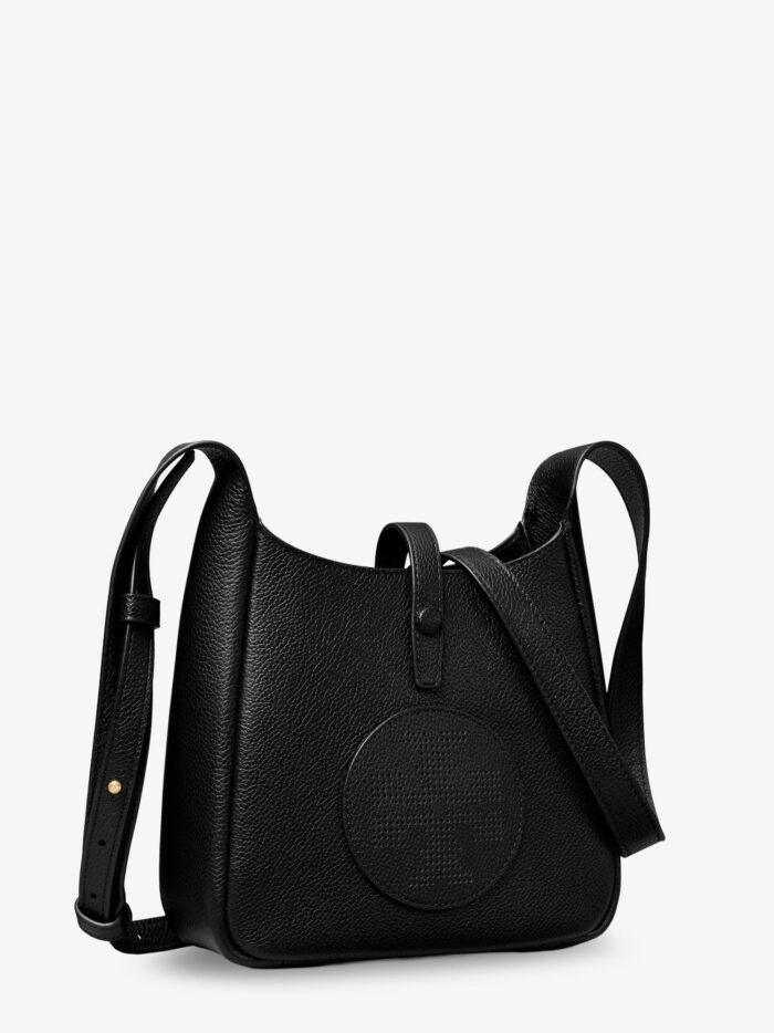 Tory Burch Miller Swing Shoulder Bag In Black Hammered Leather