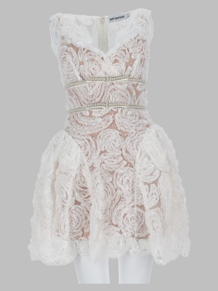 SELF-PORTRAIT Mini Abito In Tulle E Pizzo