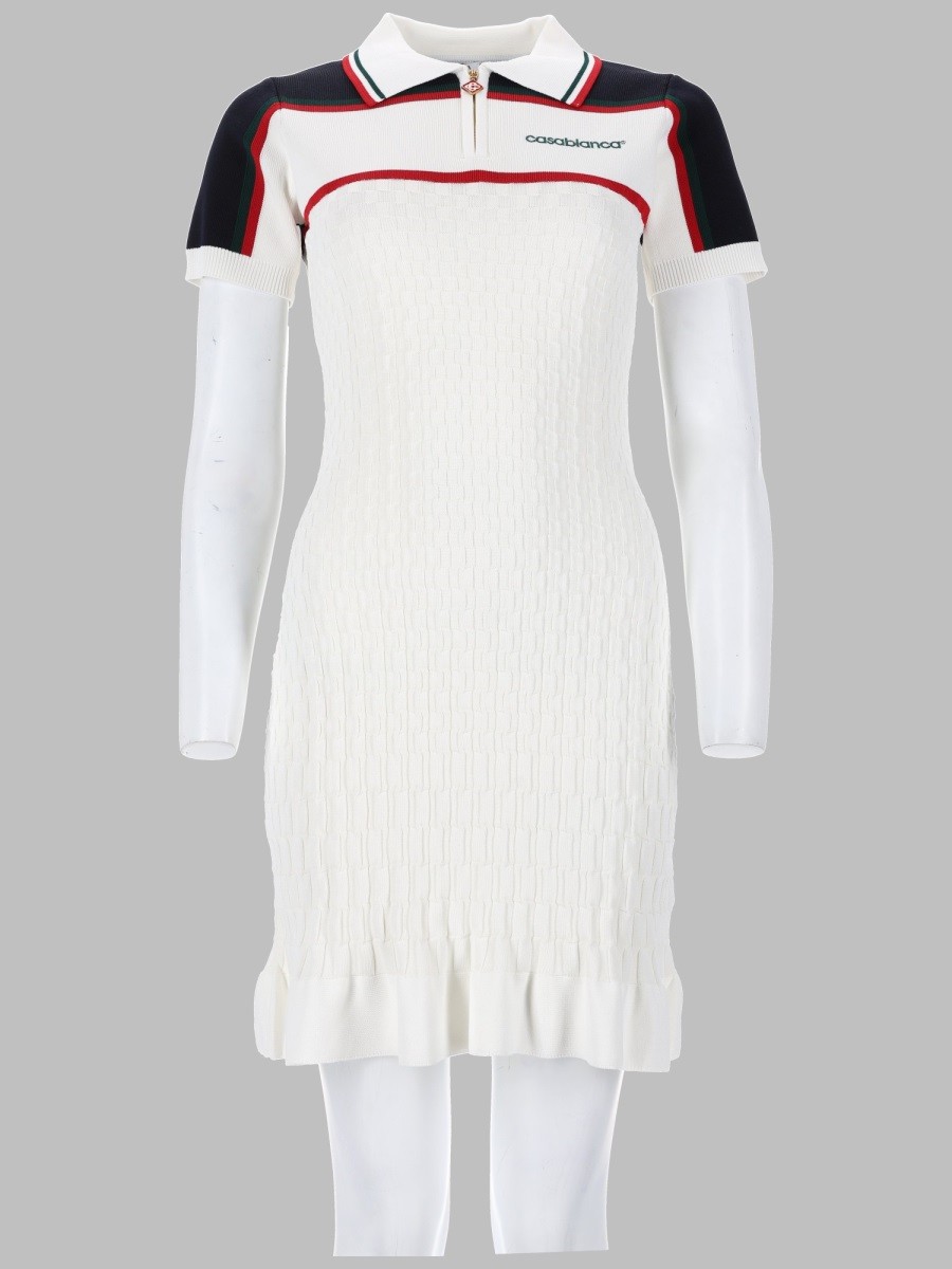 CASABLANCA MINI ABITO POLO DA TENNIS IN MAGLIA