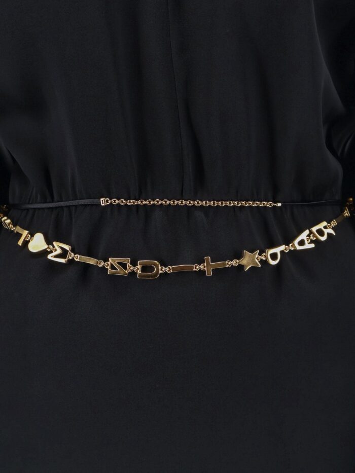 Saint Laurent Mini Lenght Dress With Gold Metal Detail