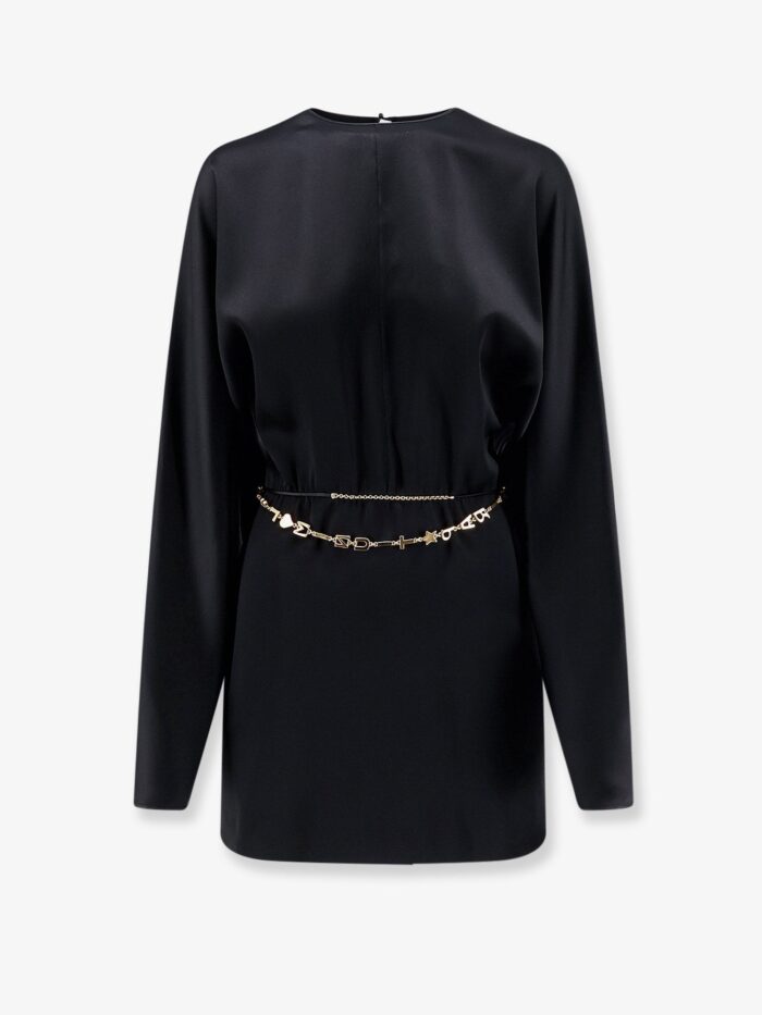 saint laurent mini lenght dress with gold metal detail Saint Laurent Mini Lenght Dress With Gold Metal Detail