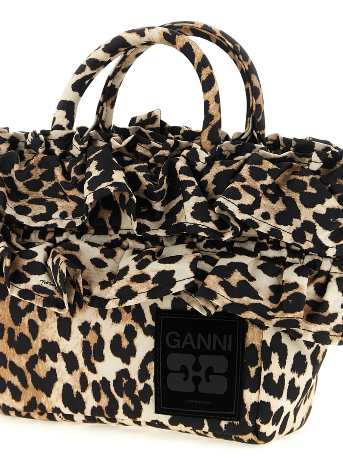 GANNI 'Mini Shopper Ruffle Print' Handbag