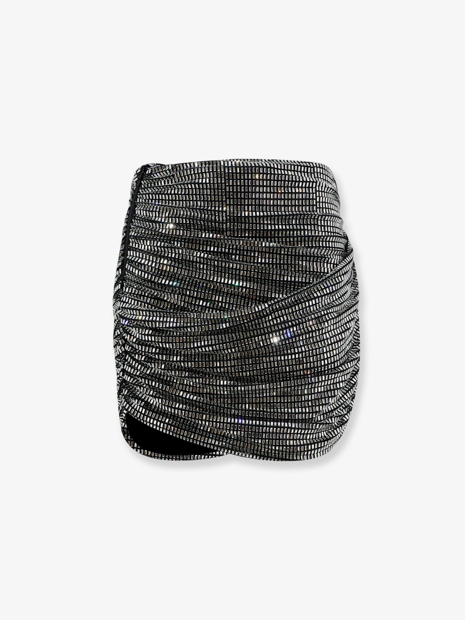 SELF PORTRAIT Mini Skirt With Silver Rhinestones