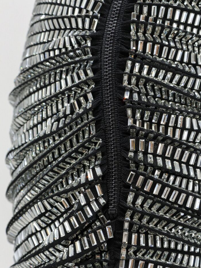 SELF PORTRAIT Mini Skirt With Silver Rhinestones