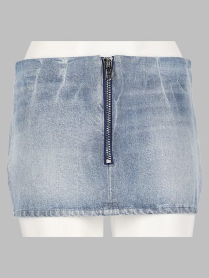 Alexander Wang Minigonna In Denim Lucido