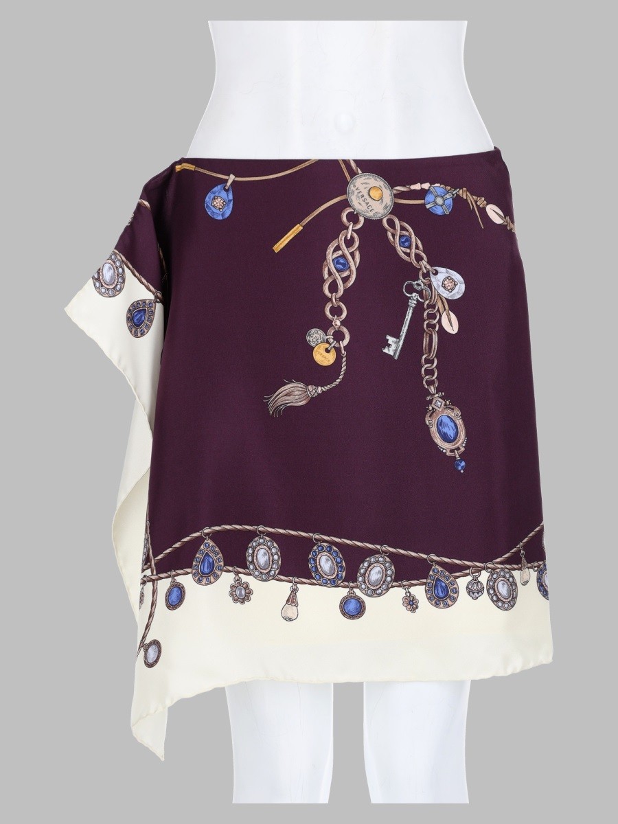 Versace Minigonna In Twill Di Seta