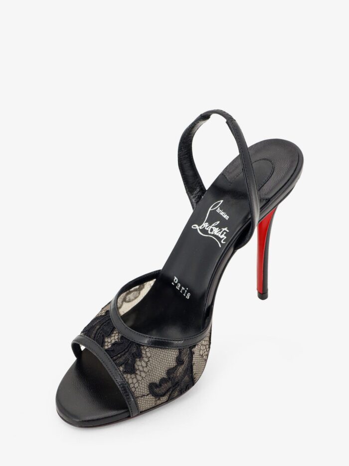 CHRISTIAN LOUBOUTIN Miss Z Lace Sling Sandals In Mesh And Leather