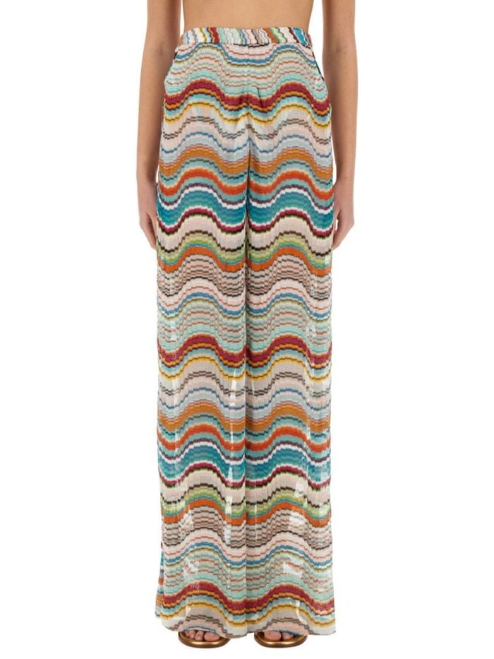 Missoni KNIT COVER-UP PANTS WITH LAMÉ WAVE PATTERN