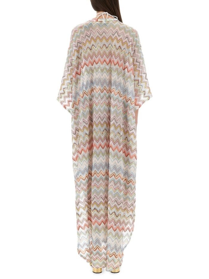 Missoni LONG CAFTAN WITH ZIG ZAG LAMÉ 3D