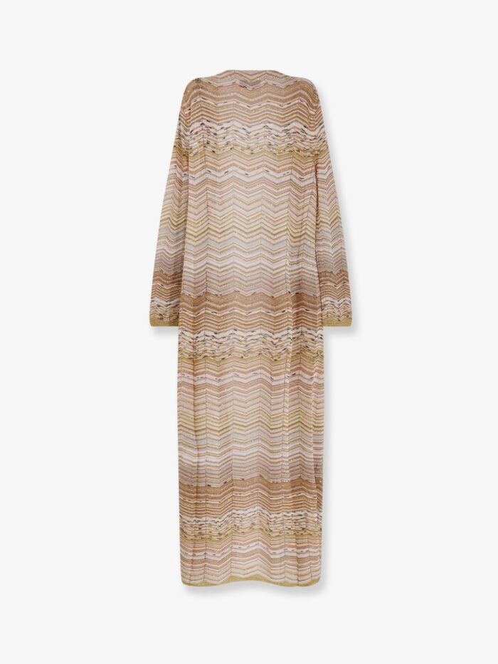 Missoni Long Chevron Motif Cardigan With All-over Sequins