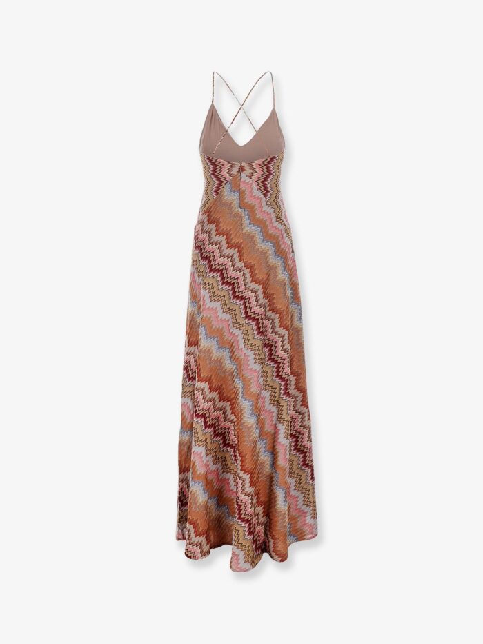 Missoni Long Viscose Dress With Chevron Pattern
