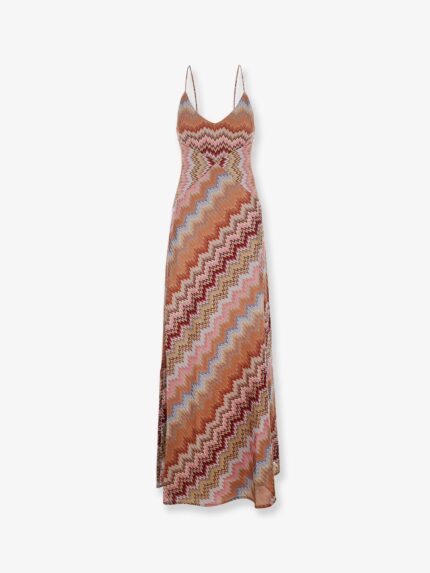 Missoni Long Viscose Dress With Chevron Pattern
