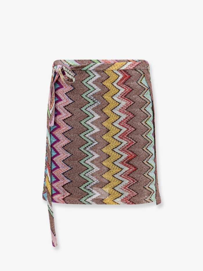 Missoni Lurex Skirt With Iconic Multicolor Motif