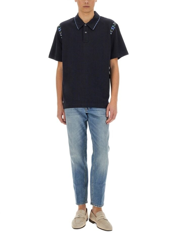 Missoni POLO SHIRT WITH ZIG ZAG EMBROIDERY